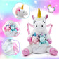 FUNCREVITY Unicorn Plush Toys Set - 5-Pack Mommy Unicorn with 4 Babies, Multicolor, Ideal Gifts for Girls Age 4-8+ for Birthdays & Holidays