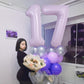 40 Inch Balloon Number 7 Pastel Purple, Large Mylar Foil Light Purple Number Seven Balloons Set For Girls Women, Dusty Lilac Glo