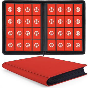 1000+ Pockets Trading Card Binder  enhanced 16 Pocket Card Binder  Ringless Side Loading Collection Album Holder Folders for MTG  TCG  Game Cards & Sports Cards (Red)