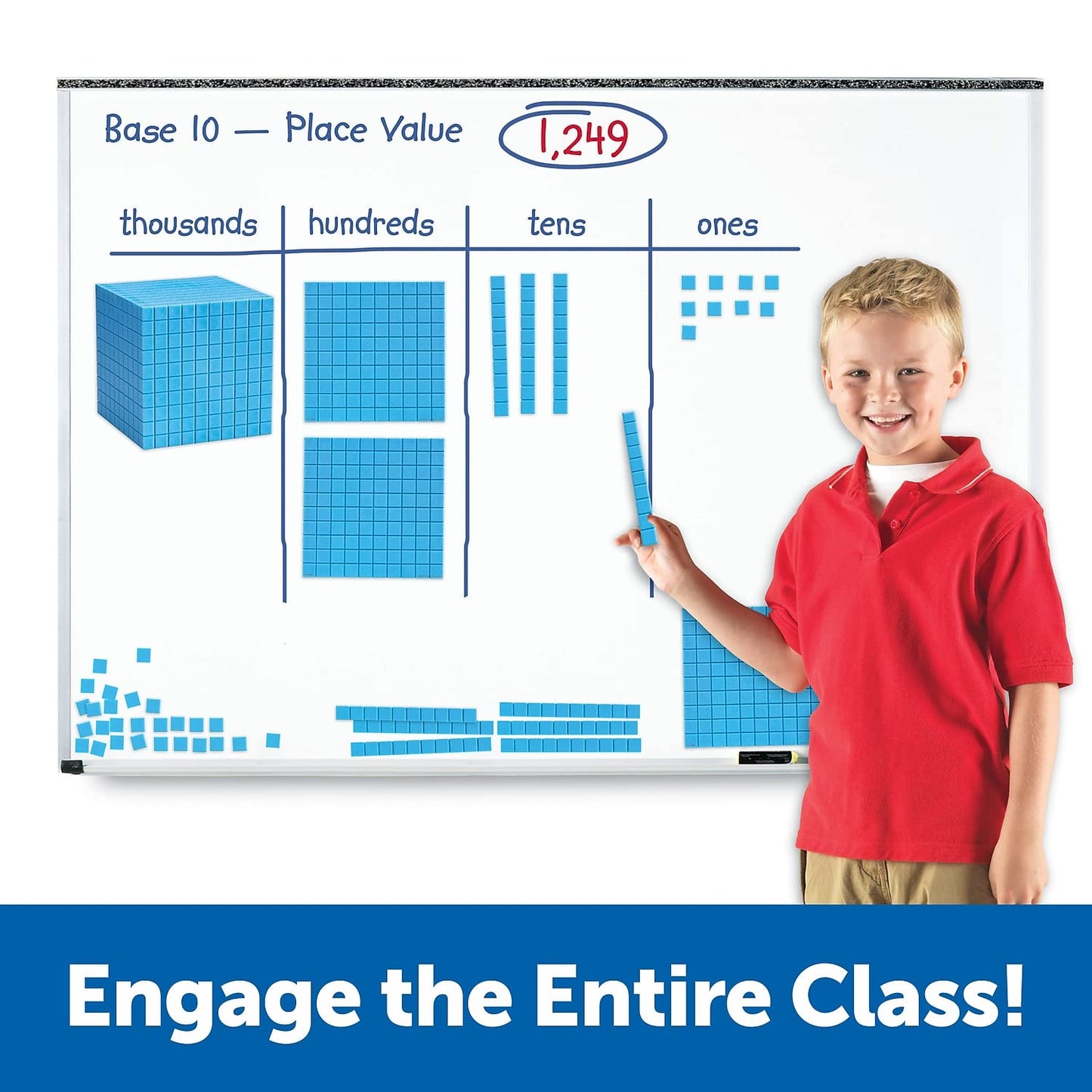 Learning Resources LER6366 Gigantic Magnetic Base Ten Set, Blue, 1/Each
