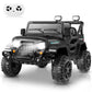 Hikole Battery Powered Cars For Kids, 12V Ride On Jeeps Car With Remote Control, 3 Speeds, Bluetooth, Led Lights, Safety Belts, Spring Suspension, Kids Electric Vehicles For Boys, Black