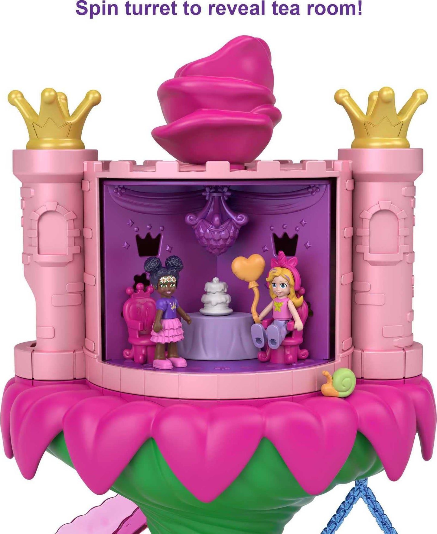 Polly Pocket Playset, Rainbow Funland Fairy Flight Ride With 2 Dolls & 15 Accessories, Dispenser Feature For Surprises