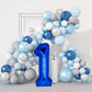 40 Inch Giant Navy Blue Number 15 Balloon, Helium Mylar Foil Number Balloons For Birthday Party, 15Th Birthday Decorations For K