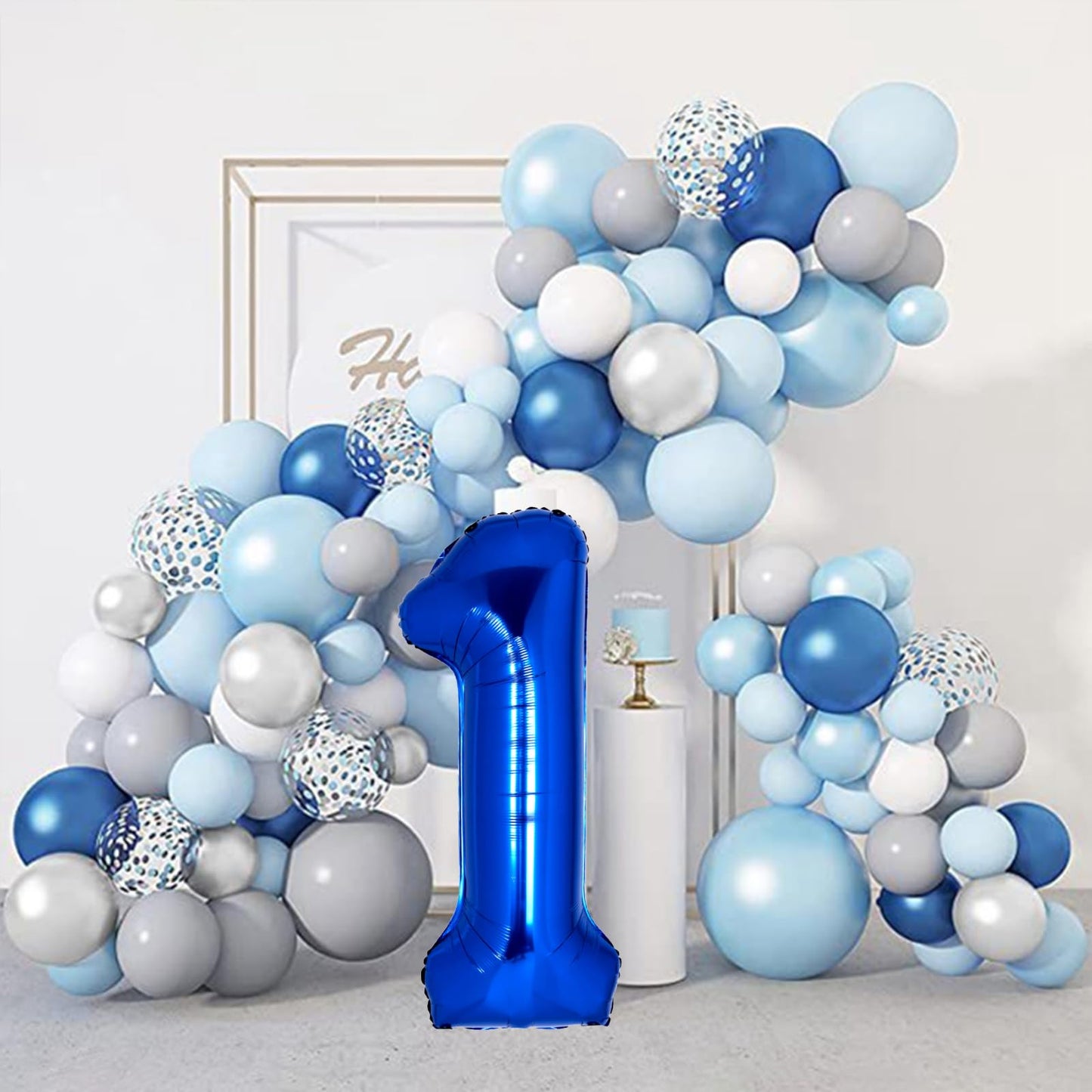 40 Inch Giant Navy Blue Number 13 Balloon, Helium Mylar Foil Number Balloons For Birthday Party, 13Th Birthday Decorations For K