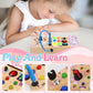 Unicorn Wooden Busy Board Sensory Toys With 8 Led Light Switches,Christmas Travel Toys Montessori Toys For 1 Year Old Babies Too
