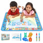 PATPAT Kids Magic Water Doodle Drawing Mat 8060cm, MessFree Reusable Water Drawing Toy with Pens, Stencils & Alphabet Learning 
