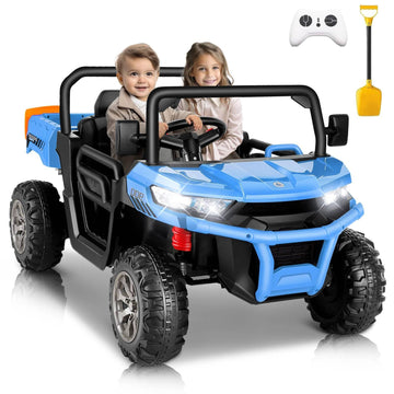 Hikole 24 Volt Ride On Dump Truck For Kids 4-8, 2 Seater Ride On Utv With Remote Control, Electric Dump Bed, 400W Powerful Motor