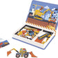 Janod - Magn  tiBook Construction Site Vehicles - Magnetic Educational Game 50 Magnets + 18 Models - Cardboard Childrens Toy -
