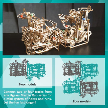 Ugears Wooden 3D Puzzles For Adults - Wooden Marble Run Spiral Hoist Models For Adults To Build - Advanced Wooden 3D Puzzle Kit - Mechanical Model Wooden Puzzles For Adults And Hobbyists - 266 Pcs