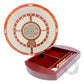 House Of Cribbage - Round Shape 4 Tracks Continuous Cribbage Board Bloodwood/Maple With Push Drawer & Place For Skunks, Corners & Won Games