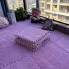 20pcs Plush Puzzle Foam Floor Mats, 11.8x11.8in Soft Anti-Slip Puzzle Area Rug Playmat for Room,Purple