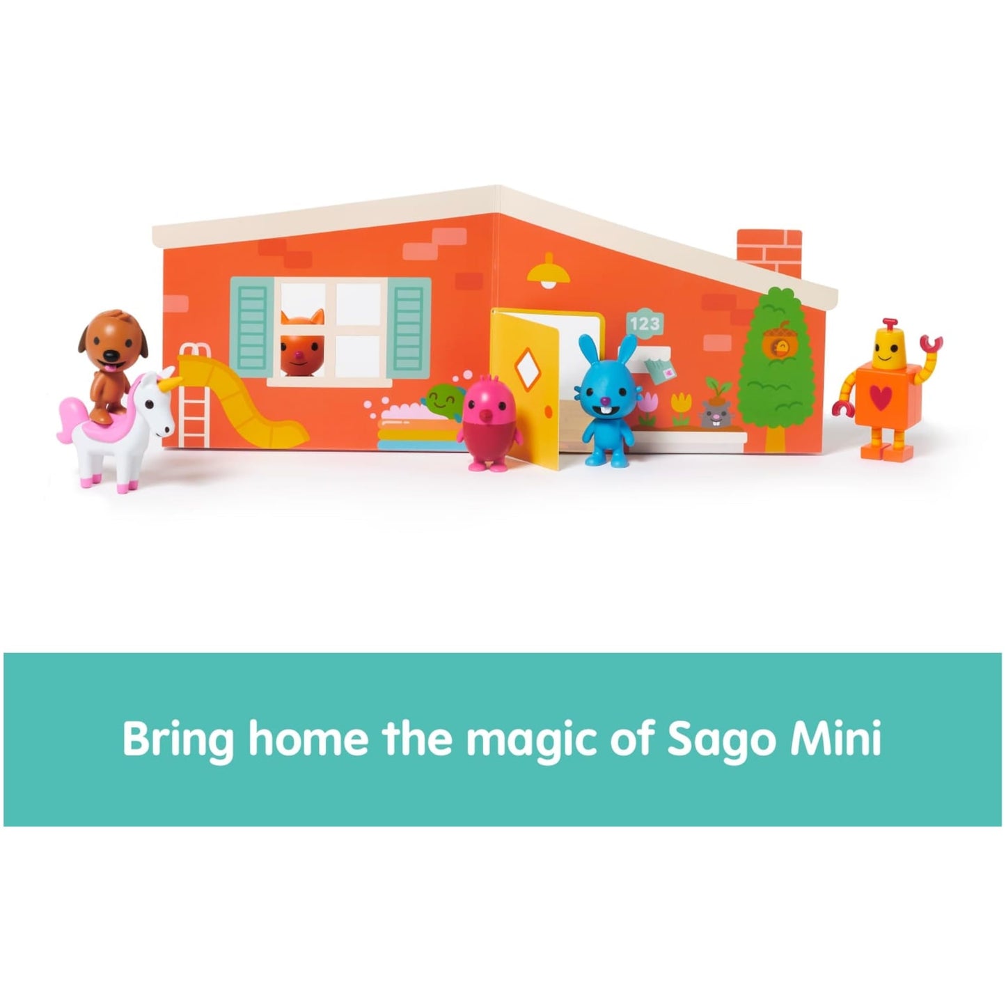 Sago Mini Figurine Pack with 6 Toy Figures & Folding Playhouse, Multicolor, Ages 3+