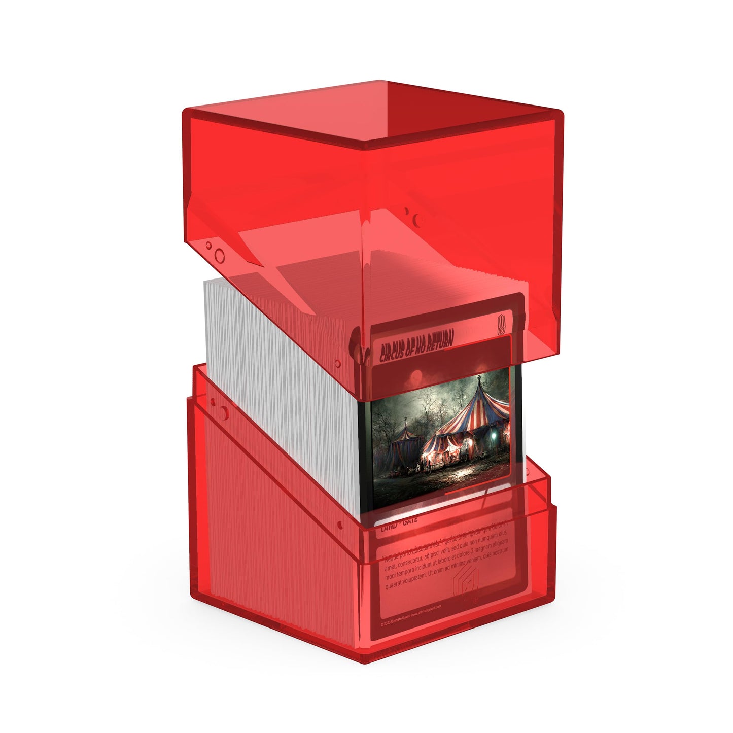 Ultimate Guard Boulder 100+ Clear, Deck Case For 100 Double-Sleeved Tcg Cards, Ruby, Secure & Durable Storage For Trading Card G
