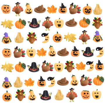 Holydeck 60 Pcs Thanksgiving Day Mochi Squishy Toys,Mini Cute Squeeze Toy Stress Reliever Anxiety Packs For Kids Thanksgiving Day Party Favor,Fall Decor,Fall Decrations (Thanksgiving)