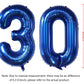 EBAIJQUO 40 Inch Navy Blue Number 30 Balloons - Self-Sealing Aluminum Foil for Birthday and Anniversary Decorations