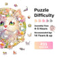 Jigfoxy Wooden Puzzles for mature-themeds  Cat in Flowers Wood Puzzles mature-themed  Unique Animal Shape Wooden Jigsaw Puzzles for mature-themeds  Birthday Gifts for Puzzle Lovers  Family  Friend (M-11.5 * 11.3in-233pcs)