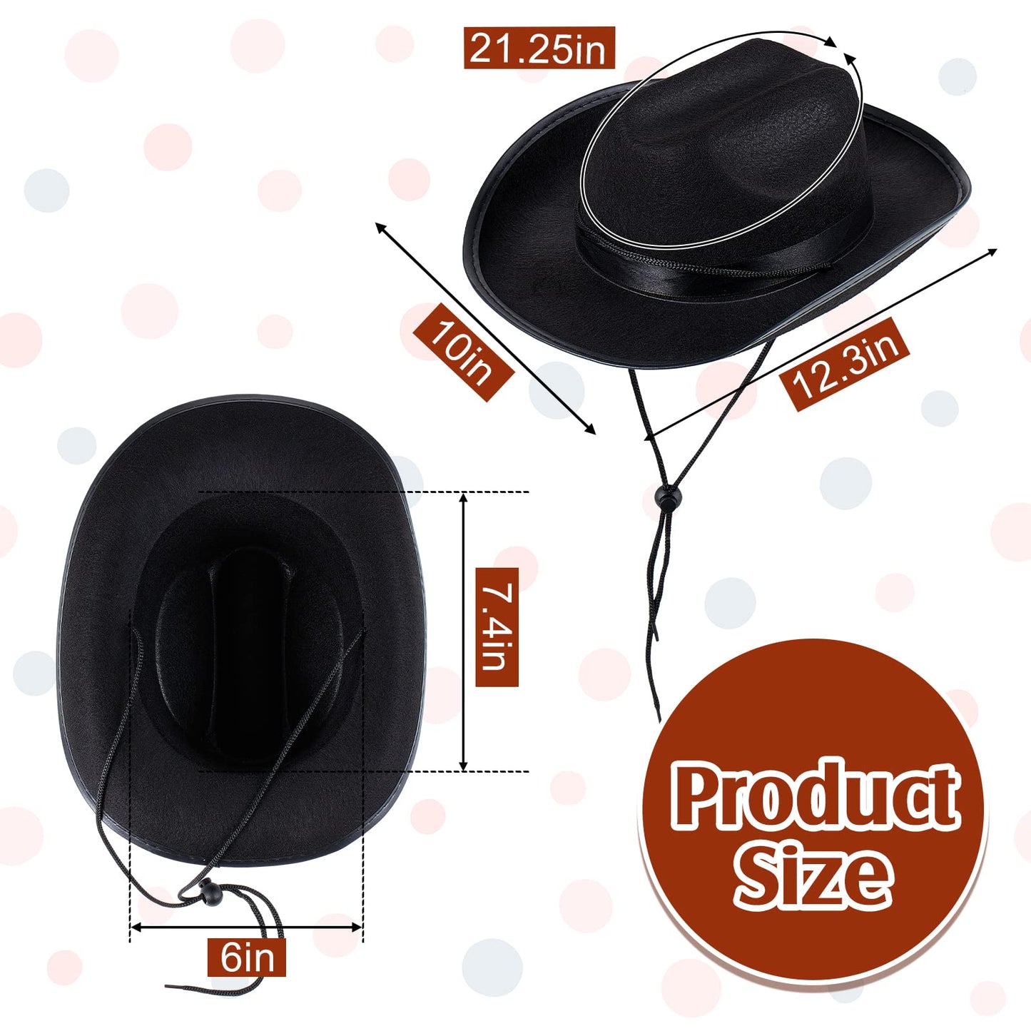 Hercicy Cowboy Hat, 6 Pack Kids Western Hat Cowgirl Hat Cowboy Hat For Boys Kids Girls Dress Costume Clothes, Party Supplies (Bl