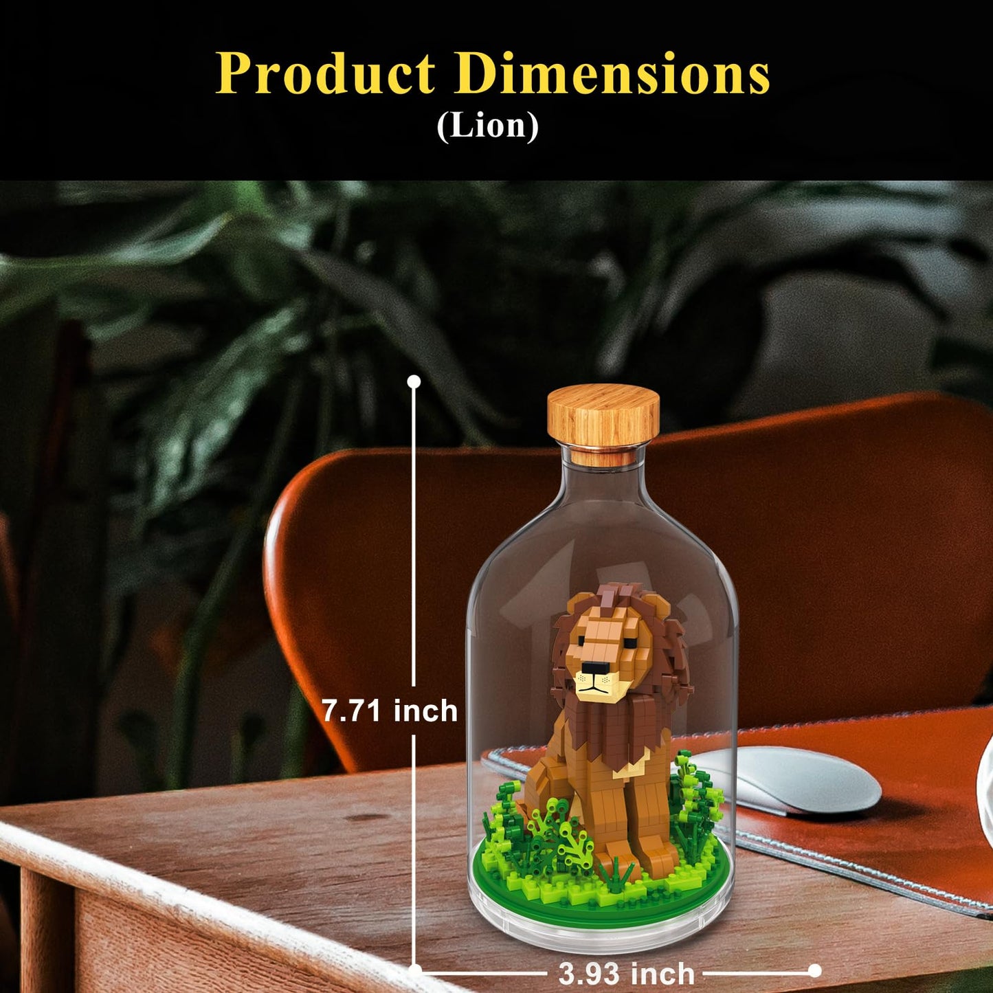 OLTLYUNH Creative Lion Toy Building Set mature-themed Mini Animal Friend Set Party Favors Gift for Kid Animal Lover Office Home Decor Birds Building Block Kit New Year Easter Birthday Gift for Boys Girls