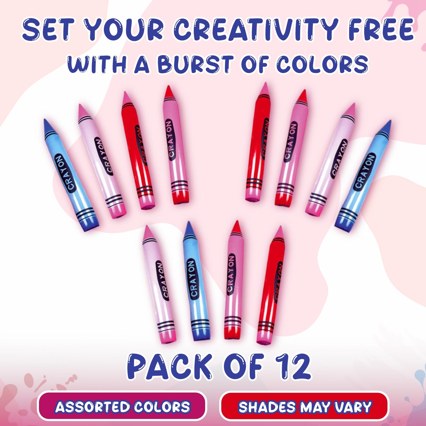 Forest & Twelfth Extra Large Inflatable Crayons - 24 inch Blow-Up Crayon Set - Perfect for Decorating Your Childs Room or Classr