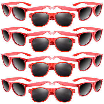 Morcheiong 12 Pack Party Sunglasses In Bulk For Birthday Summer Party Goody Bag Fillers Favors (Red)