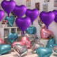 30 Pcs Metallic Purple Heart Balloons 18In Foil Heart Shaped 18 Inch Balloons Helium Mylar Balloons Foil Balloon Decoration For
