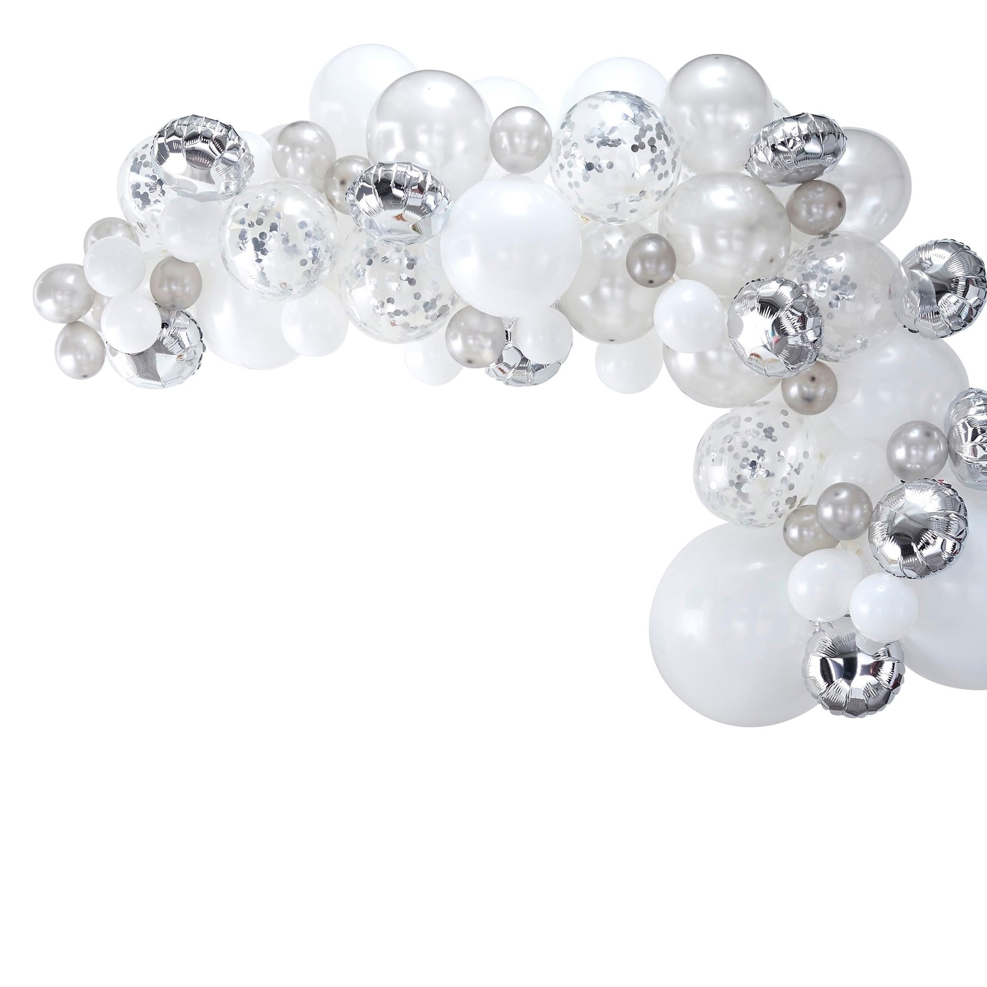 Ginger Ray Silver DIY Balloon Arch Kit Party Decorations 70 Assorted Pack