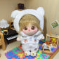 CALEMBOU 20cm Plush Doll Clothes, Anime Plushie Outfit Suit Pajamas, 8 inch Cotton Doll Clothes for Dolls Stuffed Animals (White