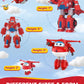 Super Wings Toys, Jett Transformer Toys 5 Inch, Airplane Toy For Kids 3-5 Years Old, Transforming From Toy Jet To Robot, Real Mobile Wheels, Birthday Party Supplies For Preschool Boys And Girls Red