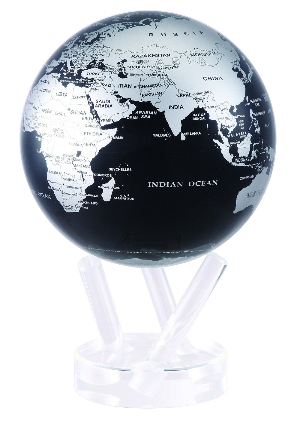 Metallic Black And Silver Mova Globe 6'