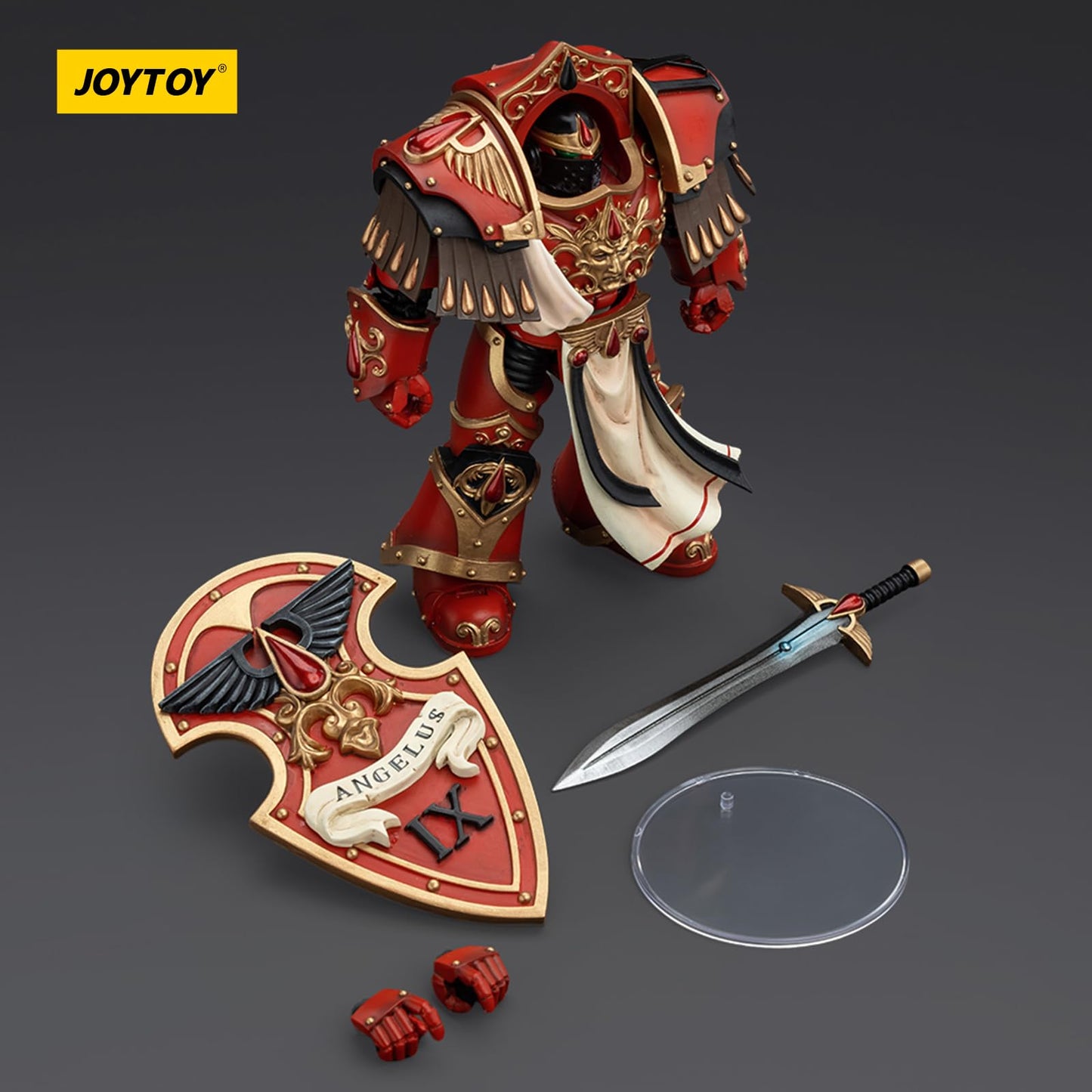 JOYTOY Warhammer 40k Blood Angels, 1/18 Blood Angels Crimson Paladins Squad Crimson Paladin 3 Action Figure Collect Model