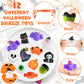 48 Halloween Toys Pack with Pumpkin Box, Halloween Party Favors Gifts for Kids, Squishy Mochi Toys in Bulk with Bubble Push it K