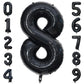 Paticool 40 Inch Black Number Balloon 8, Large Number Foil Balloons Mylar For Girl Boy Birthday Party Celebration Decorations Su