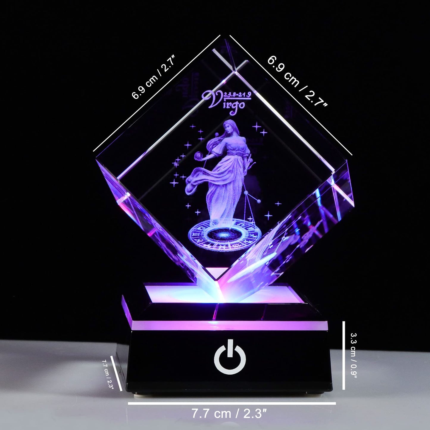 3D Crystals Virgo Zodiac Astrology Gifts For Women Men,Virgo Glass Figurine Decor Constellation Stuff Auguest September Birthday