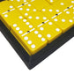 Marion Domino Double 6 Yellow With White Spots Jumbo Tournament Professional Size With Spinners In Elegant Black Velvet Case.