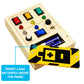 Toddler Toys Busy Board Montessori Toys Sensory Toys For Toddlers 1 2 3 4 Years Old, Wooden Travel Light Up Busy Board Toys With Buttons To Push Educational Learning Fidget Toy For Boy Girls Gifts
