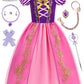 Isswya Princess Costume For Girls Princess Dress Up Toddler Cosplay Halloween Christmas Party Outfits 9-10Y