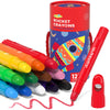 JUPITEARTH 12 Colors Twist Crayons for Toddlers 1-3, Non-Toxic Washable Crayons for Ages 4-8 with Storage Bucket, Ultra-Silky an