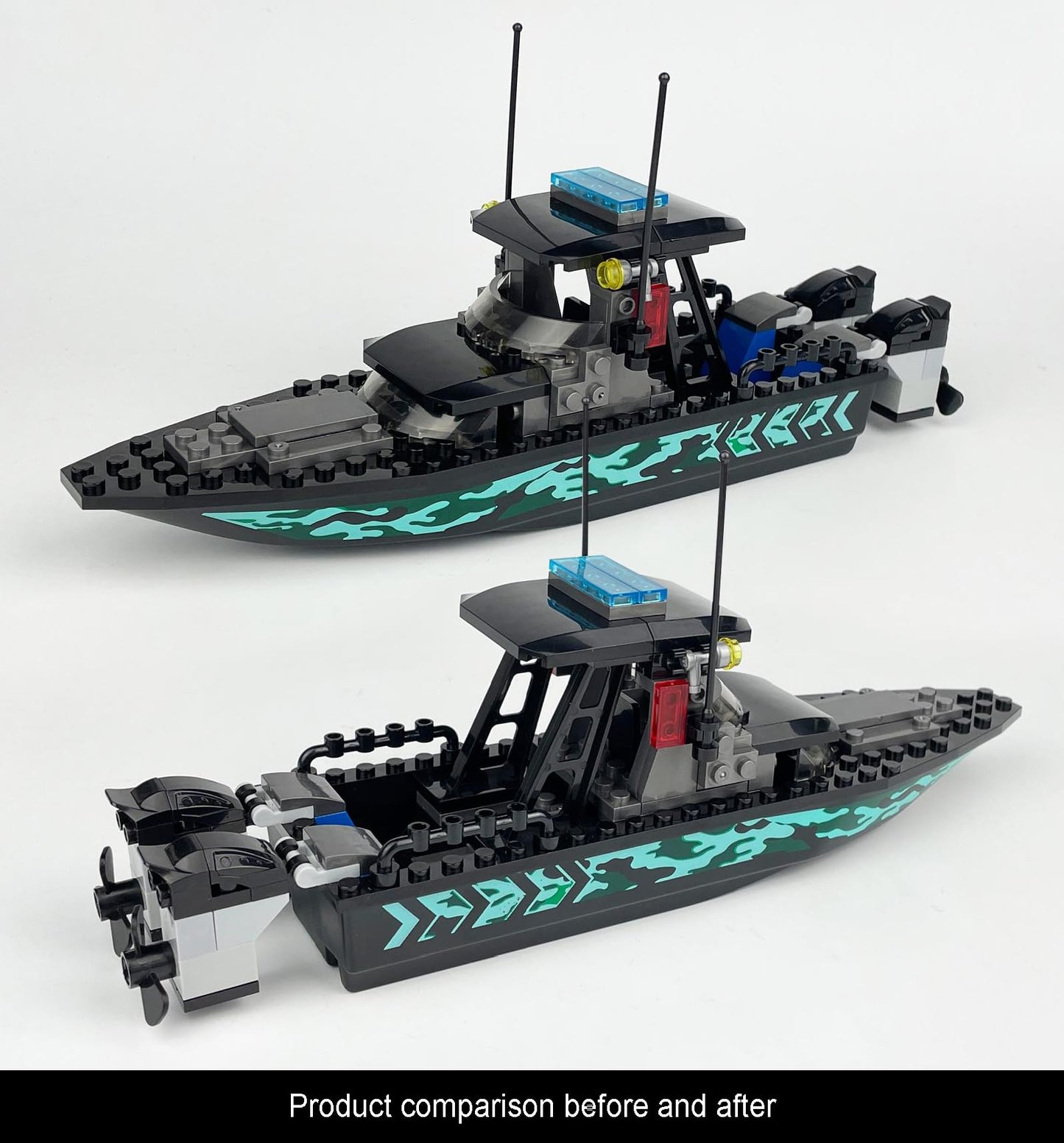 City Police Speed Boat Building Blocks Sets,City Fire Rescue Boat?Guard Boat ?Patrol Boat,Creative Building Bricks Compatible wi