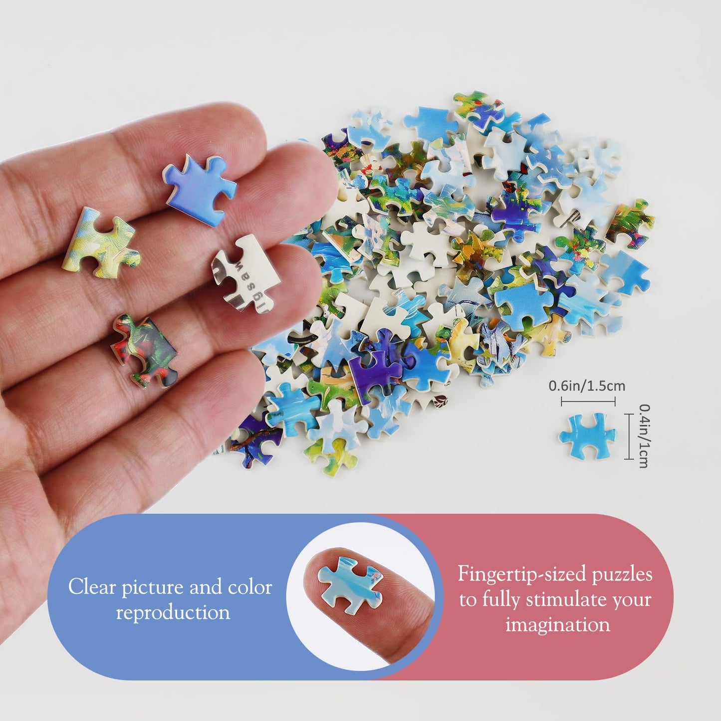 Misitu Small Jigsaw Puzzles For Adults Challenging Puzzle Small Puzzles Mini Jigsaw Puzzles For Adults 150 Pieces Micro Tiny Puzzels Beach Art Puzzles Travel Puzzles 6 X 4 Inches, 4 Packs