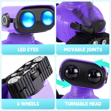 Playsheek Robot Toys Remote Control Robot Toy Rechargeable Emo Robot with Auto-Demonstration Kids Robot RC Robot for Kids Smart