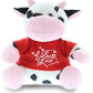 Dollibu I Love You Valentine Plush Cow - Cute Stuffed Animal With Red Shirt And Name Personalization Gift For Valentines Day, Bi