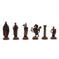 Wooden Chess Set with Storage - Handcrafted Chess Board and British Figure Metal Chess Pieces - Decorative Chess Game for mature-themeds & Kids - enhanced Gift for Family & Friends (Copper Chess Pieces)