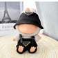 Clothes for Labubu(NO Doll)   Hat & Overalls Set for Labubu Clothes 15cm/17cm Dolls Accessories Suit  Doll Outfit Stylish Clothes(Black)
