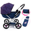 Bayer 4-in-1 Toy Baby Doll Pram Stroller Set for Dolls Up to 18" - Blue/Purple, Nylon, Model 12754AA