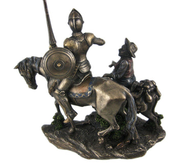 Stealstreet 13.75-Inch Bronzehued Don Quixote And Sancho Panza On Horses Figure