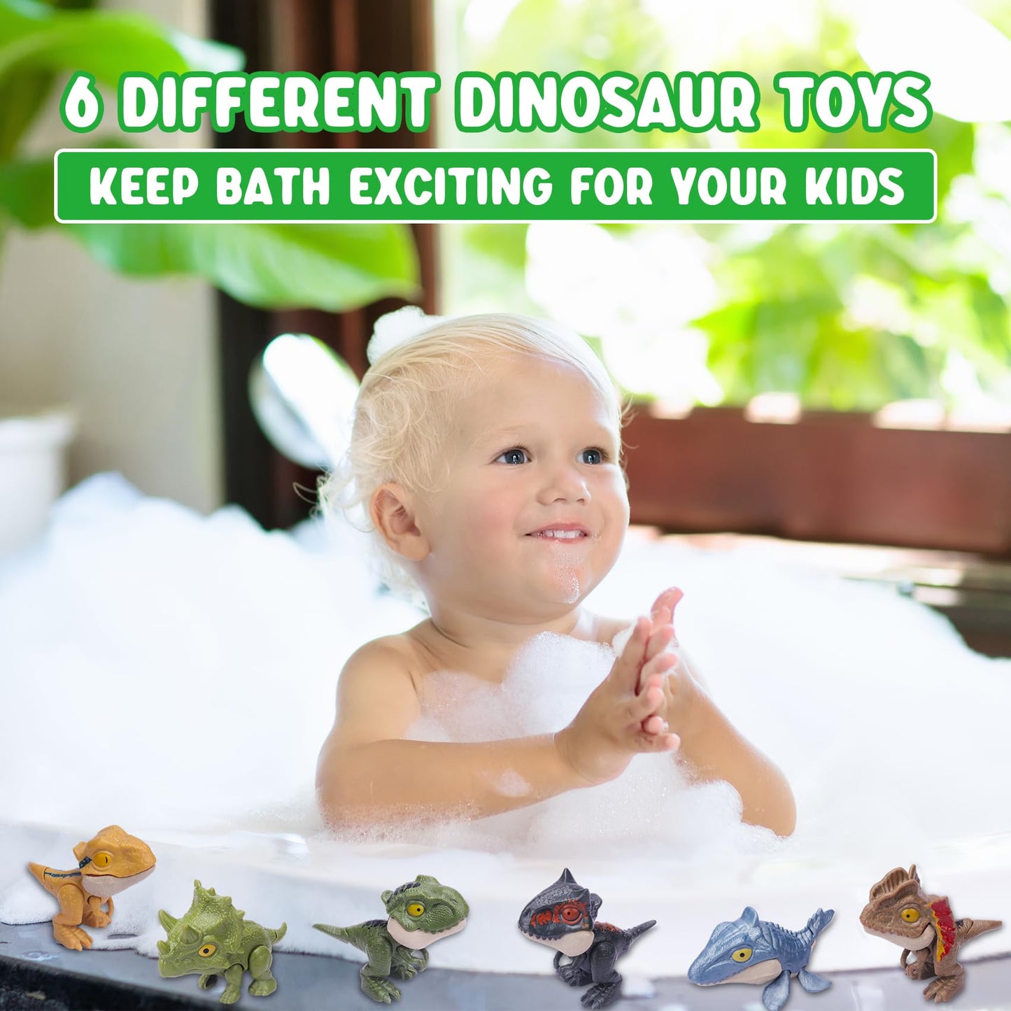Auksky 6 Pack Dinosaur Collectible Figure, Snap Squad Dinosuar Toys With Movable Mouth, Dino Toys For Kids 3, 4, 5, 6+, Dinosaur