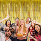 3Pcs Gold Metallic Tinsel Foil Fringe Curtains,3.2ft*8ft Gold Photo Booth Backdrop Streamer,Photo Booth Props,for Party Door Wal