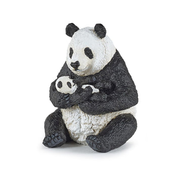 Papo -Hand-Painted - Figurine -Wild Animal Kingdom - Sitting Panda And Baby -50196 -Collectible - For Children - Suitable For Boys And Girls- From 3 Years Old