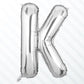 Flyloons Silver K Alphabets Letter Foil Balloons Perfect for Birthday Decoration Items, Anniversary, Bachelorette, Wedding, Fare