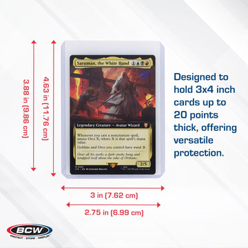Bcw 3X4 Topload Card Holder - Premium 20Pt Thickness | 8 Pack (200 Total) | Quality Rigid Pvc Protector For Standard Size Tradin